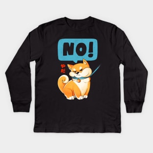 Shiba NO - Cute Funny Shiba Inu Dog Gift Kids Long Sleeve T-Shirt